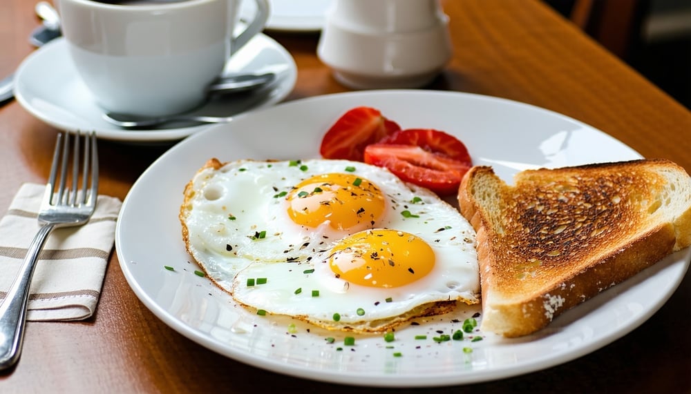 A delicious breakfast plate with eggs, toast, and coffee at A1 Brunch House